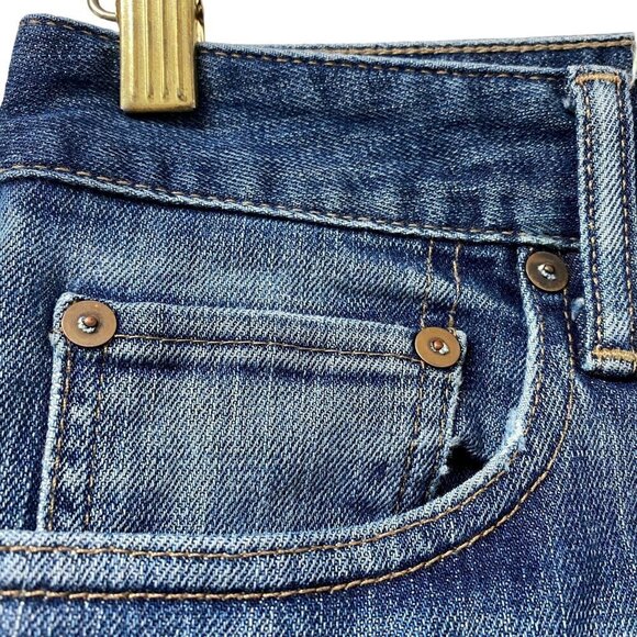 BONOBOS Men's Jeans 31x30 Straight Leg Medium Wash Blue Denim Distressed - Picture 4 of 13